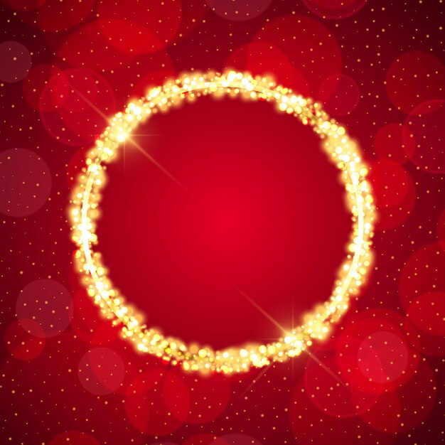 Christmas background with sparkle circle frame