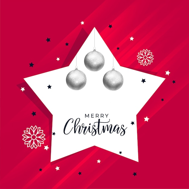 Christmas background with star and ball decoration