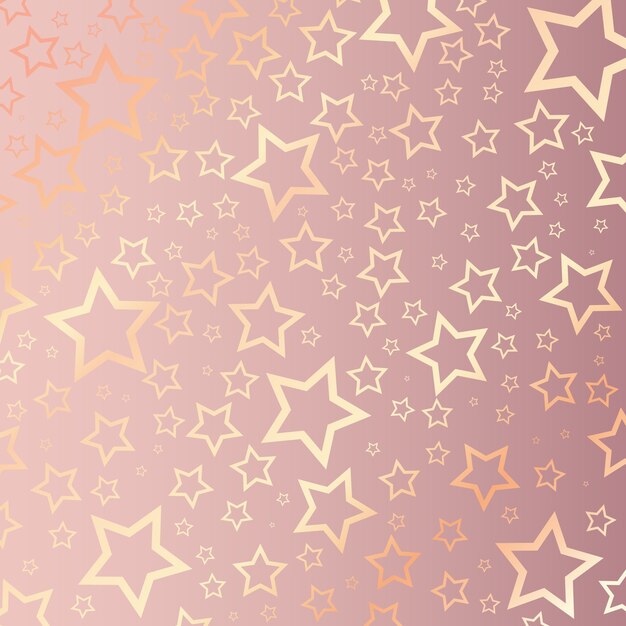 Christmas background with starry pattern on rose gold