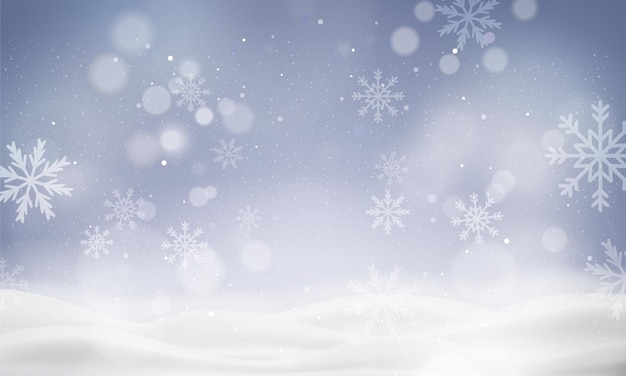 Free vector christmas background with unfocussed winter landscape