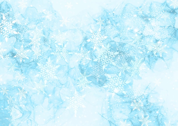 Christmas background with a watercolour snowflake design