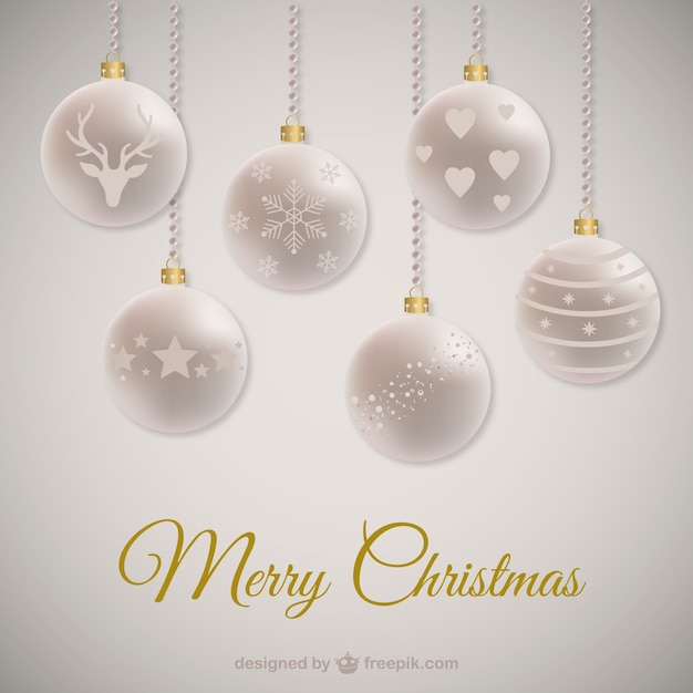 Free vector christmas background with white baubles