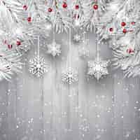 Free vector christmas background with white wood