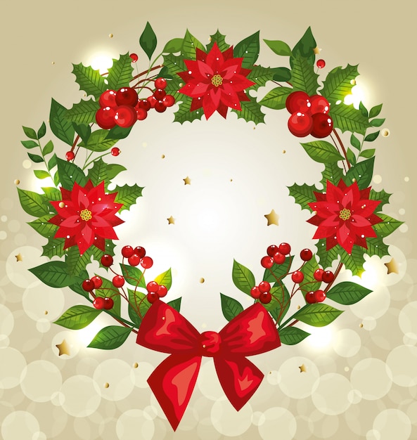 花輪と装飾クリスマスの背景