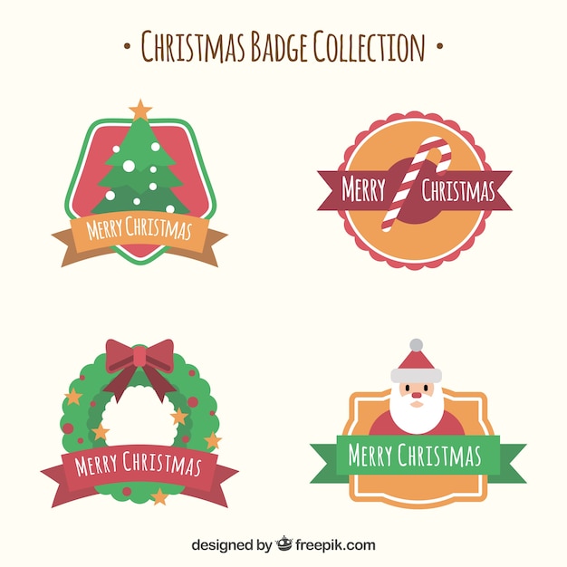 Collezione di badge di natale