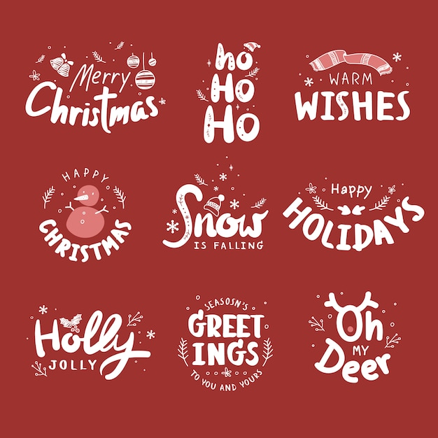 Free vector christmas badges