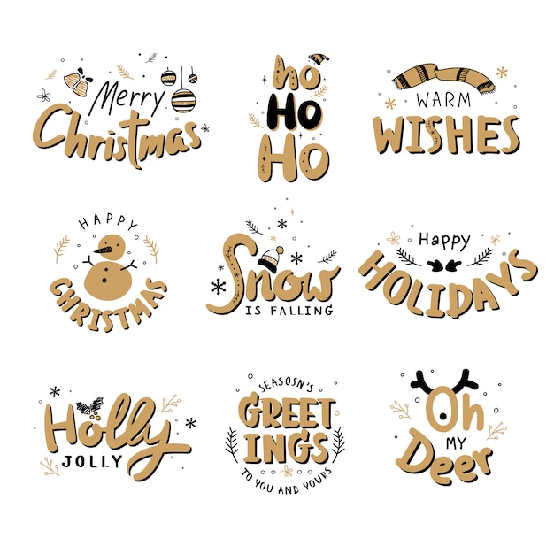 Free vector christmas badges