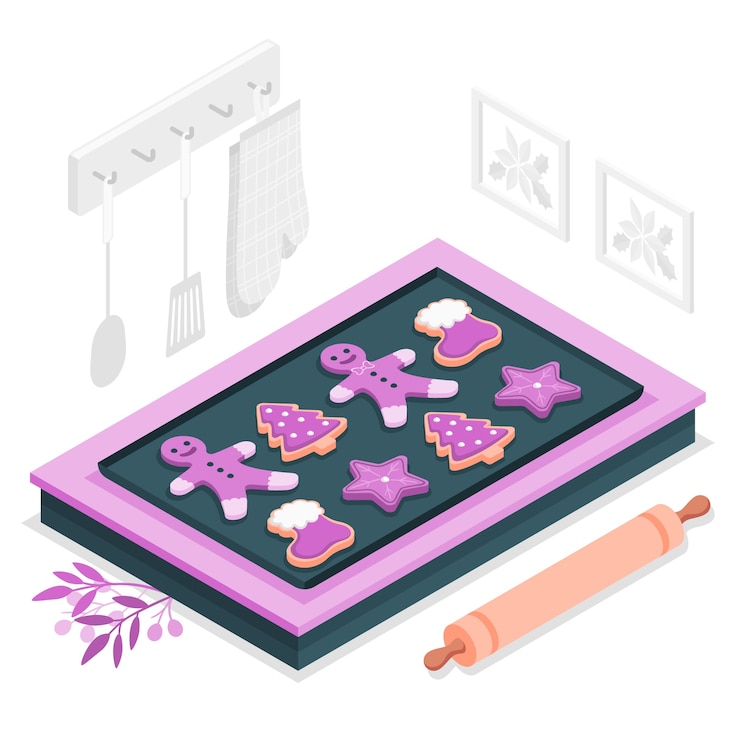 Free Vector christmas bakery concept illustration