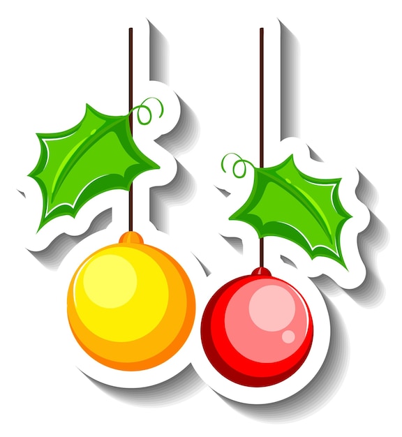 Christmas ball ornament cartoon sticker