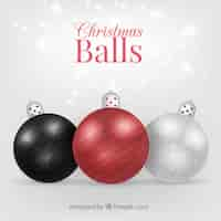 Free vector christmas balls background in realistic style