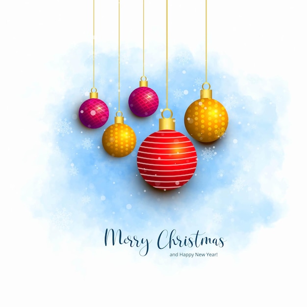 Бесплатное векторное изображение Рождественские шары фон с новым дизайном карты yaear