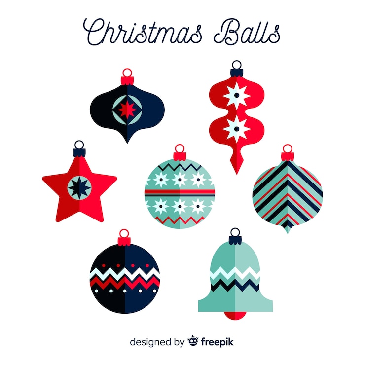 Free Vector christmas balls collection