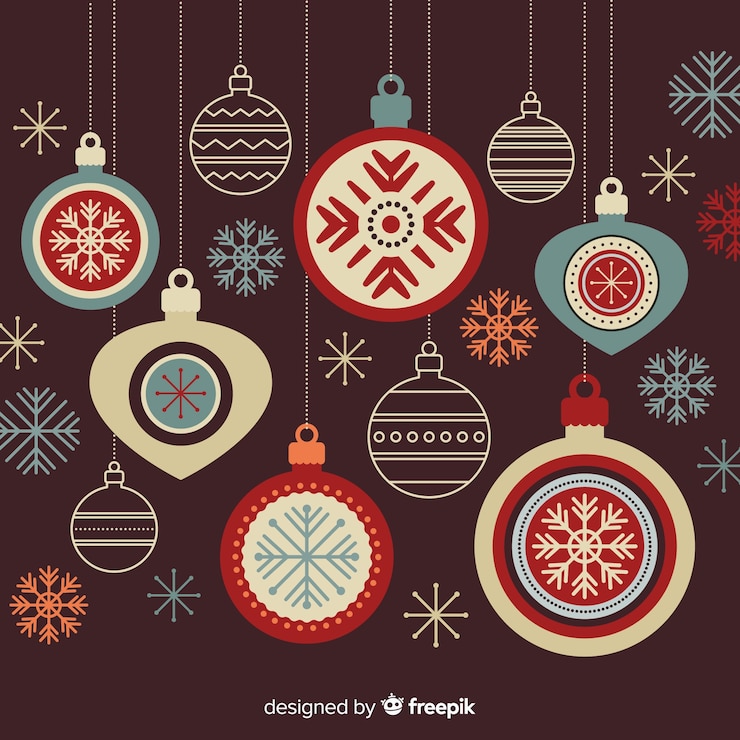 無料Vector クリスマスボールコレクション