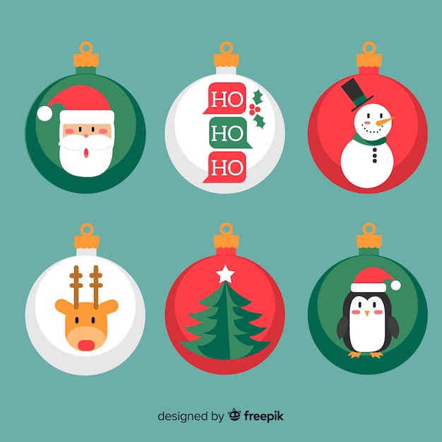 Free vector christmas balls collection