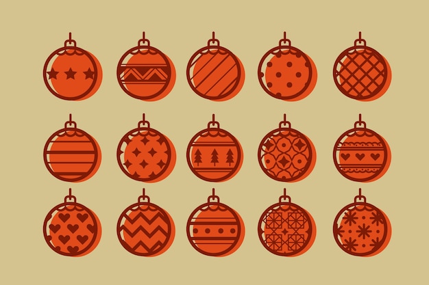 Free vector christmas balls pack in flat design