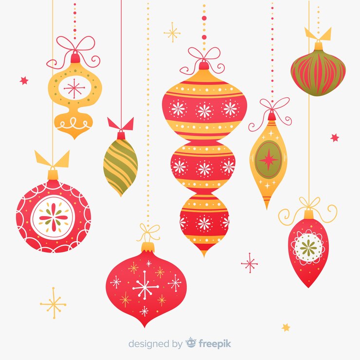 無料Vector クリスマスボールセット