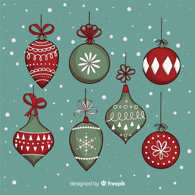 Free vector christmas balls in vintage style