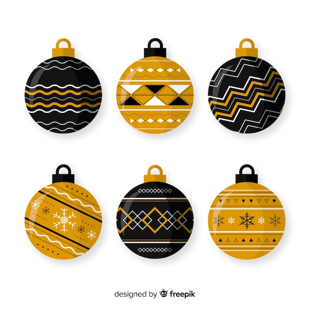 Free vector christmas balls with flat design