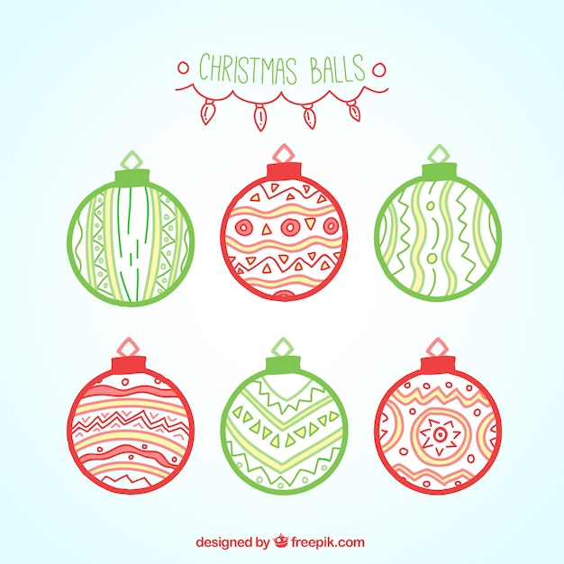 Free vector christmas balls with geometric designs