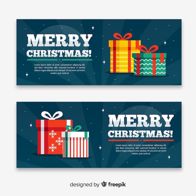 Christmas banner in flat design