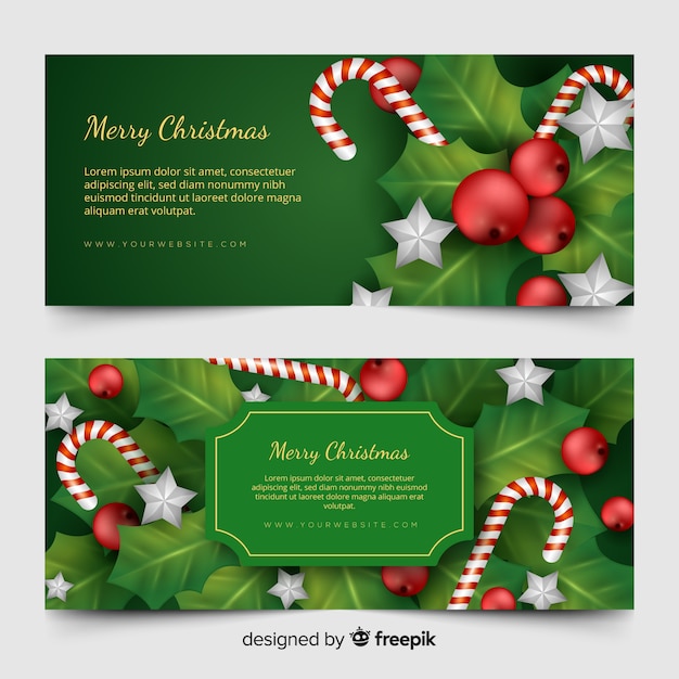 Free vector christmas banner set