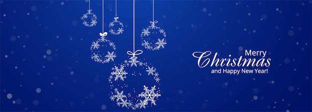 Christmas banner template with snowflakes