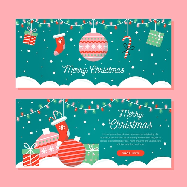 Christmas banners in flat design