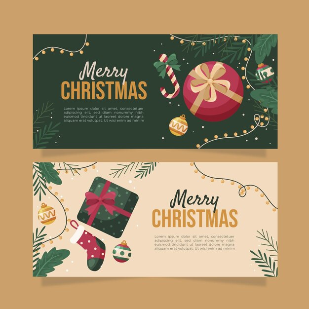 Christmas banners in flat design