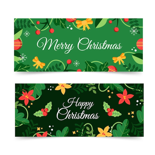 Christmas banners in flat design