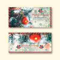 Free vector christmas banners template with photo