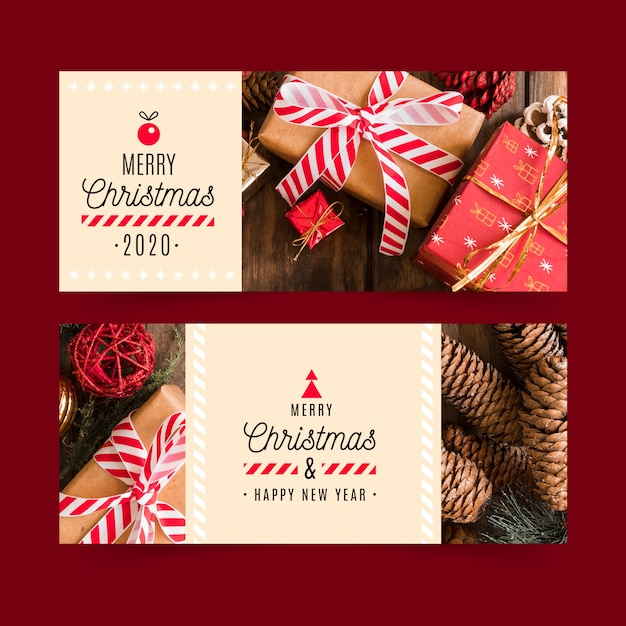 Christmas banners template with photo