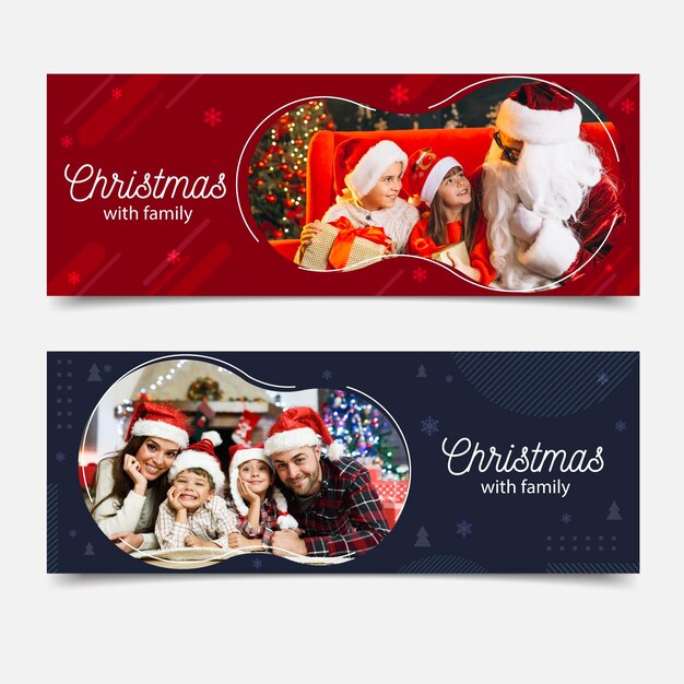 Christmas banners template with photo