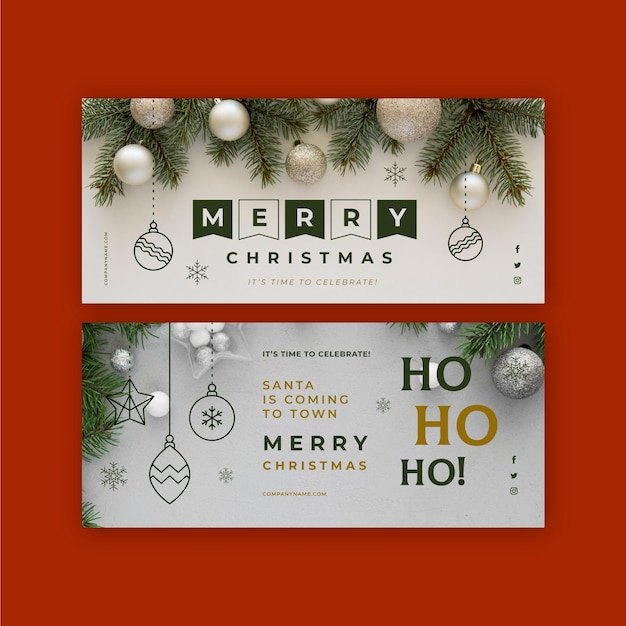 Free vector christmas banners template