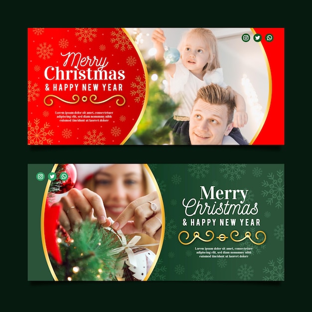 Free vector christmas banners template