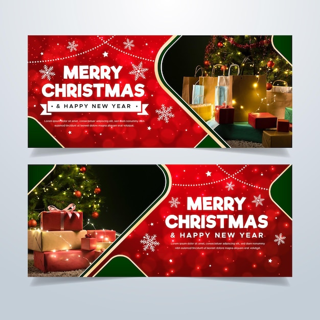 Christmas banners with greeting