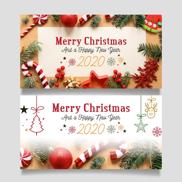 写真とクリスマスバナー