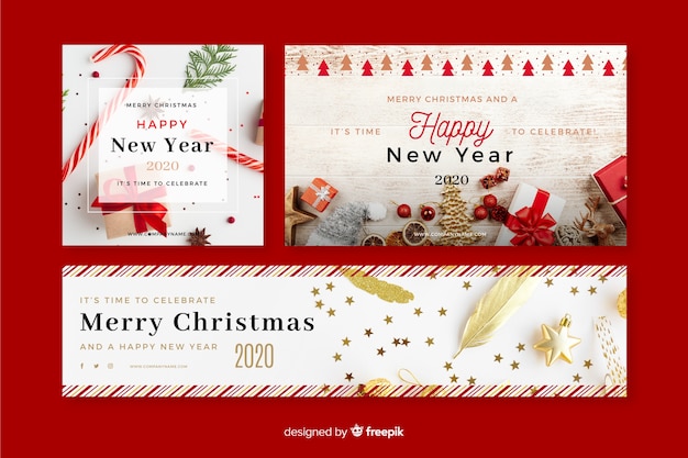 Christmas banners with photo