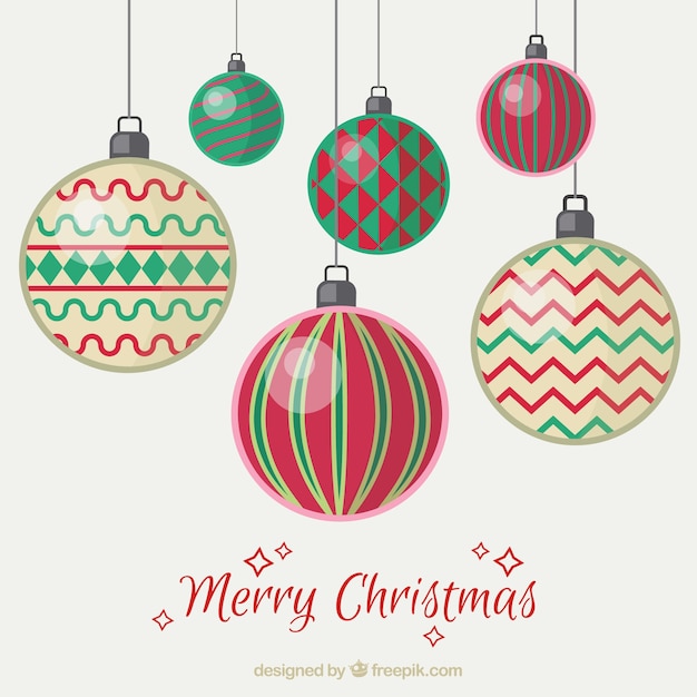 Free vector christmas baubles background