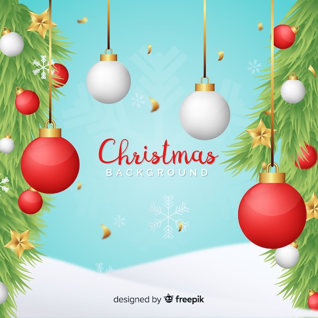 Christmas baubles background