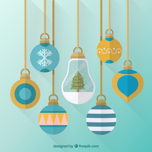 Free vector christmas baubles decoration