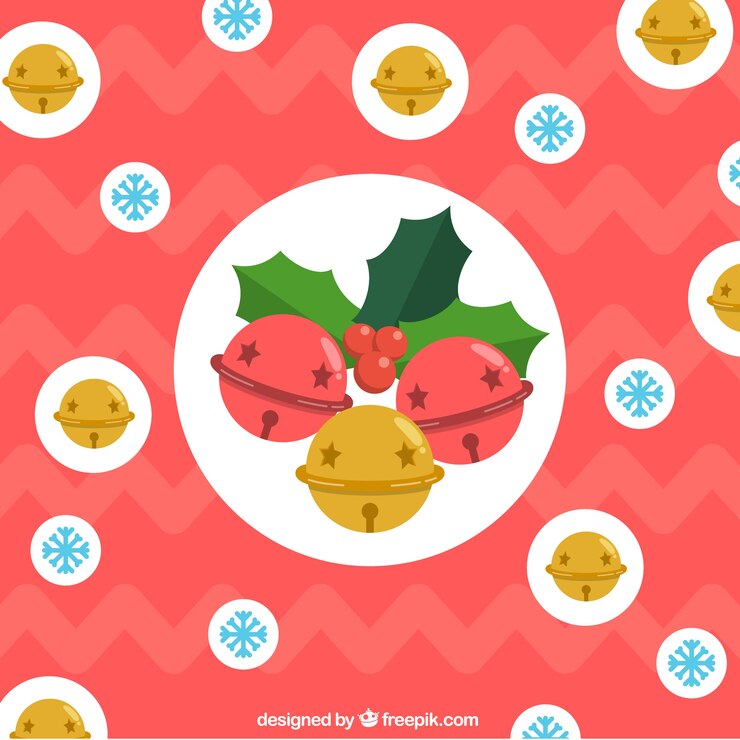 無料Vector クリスマスの鐘の背景
