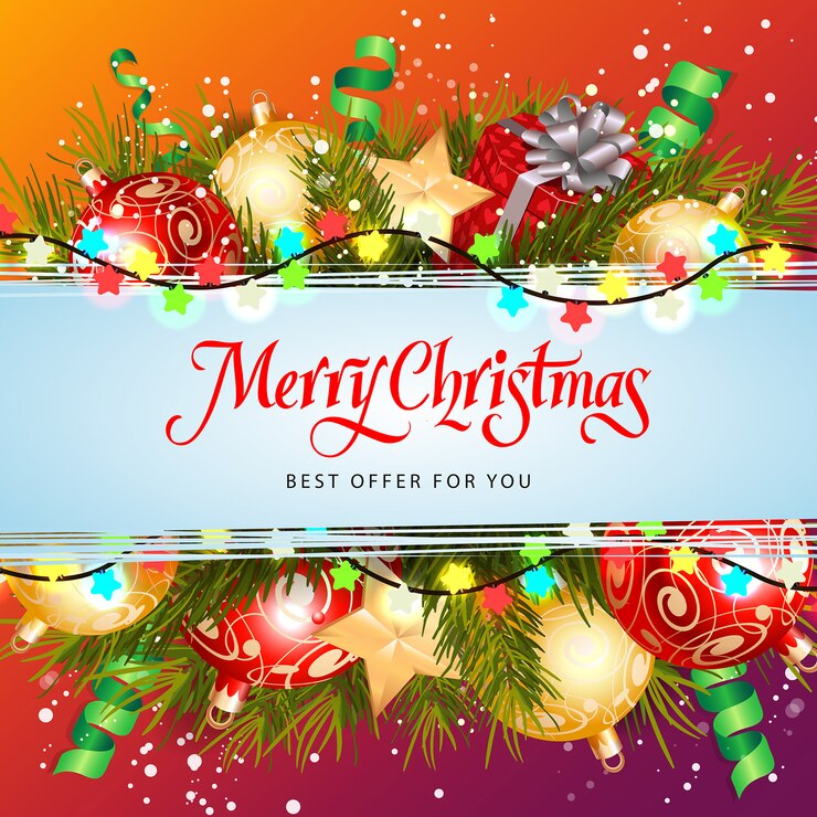 मुफ़्त वेक्टर christmas best offer lettering