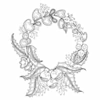 Free vector christmas black and white ornaments collection