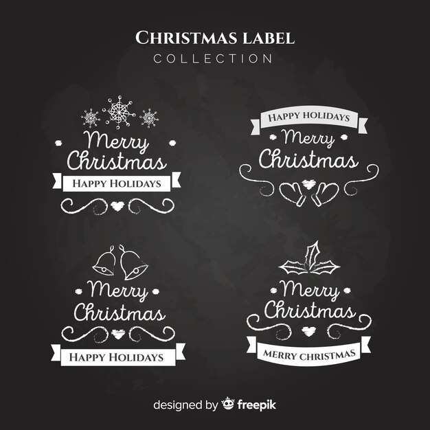 Christmas blackboard label collection