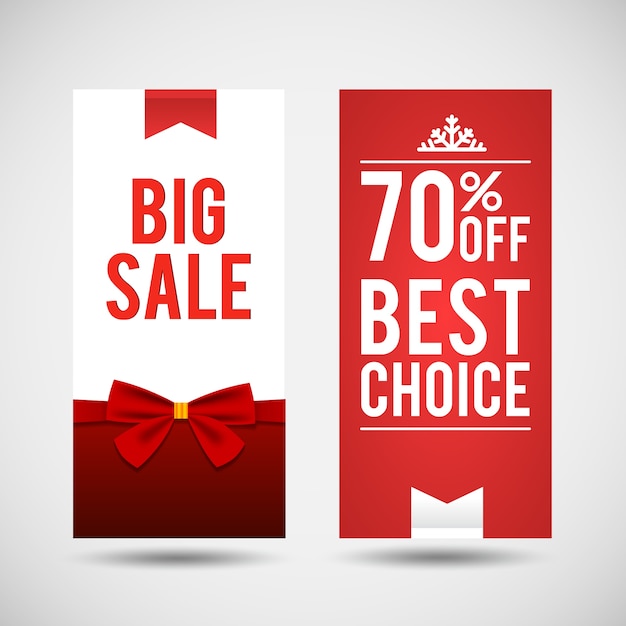 Free vector christmas bog sale vertical banners with information about the best choice