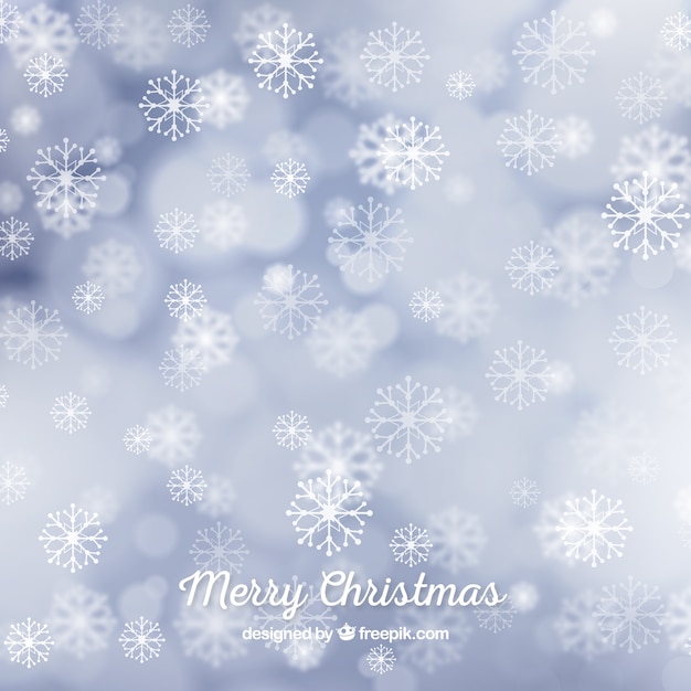 Christmas bokeh background with snowflakes
