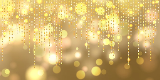 Free vector christmas bokeh lights banner