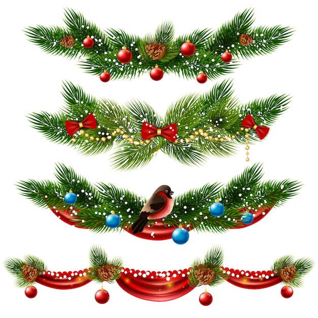 Free vector christmas borders set