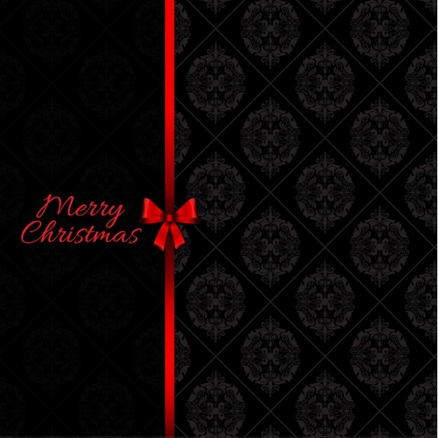 Free vector christmas bow on a  black background