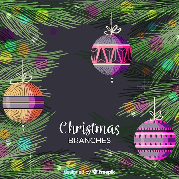 Free vector christmas branches background